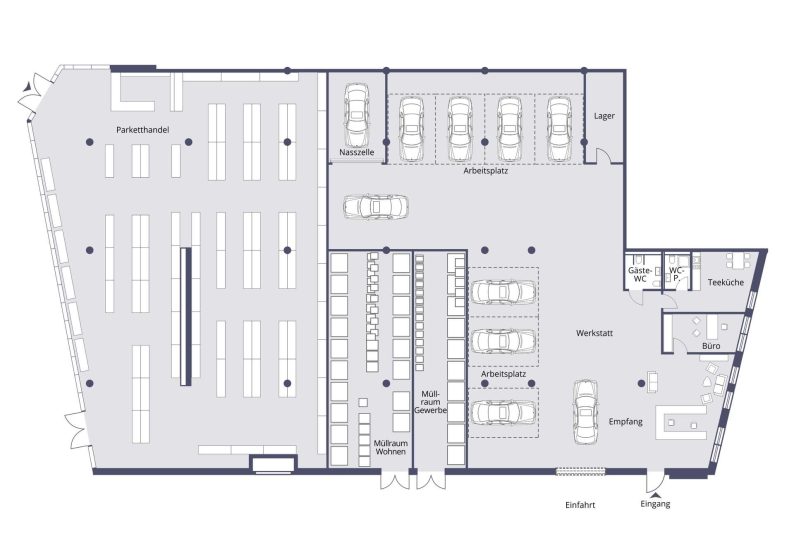 EZH-Fläche unterteilt